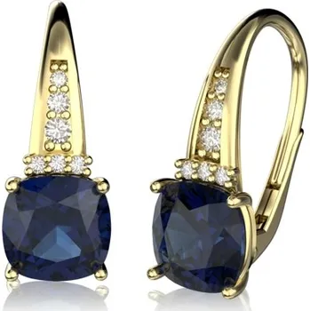 Náušnice Couple, Výrazné zlaté náušnice Nona, žluté zlato se zirkony, 585-66-3-0355.0Z00.0.00.102.08