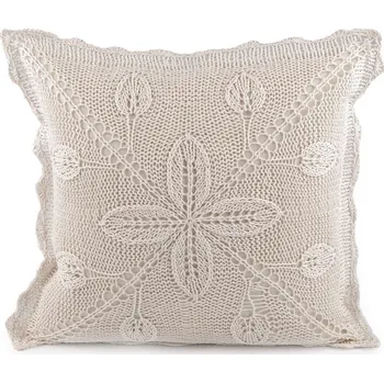 Povlak na polštářek Povlak na polštář pletený, bavlněný 45x45 cm, střední, 2 režná světlá
