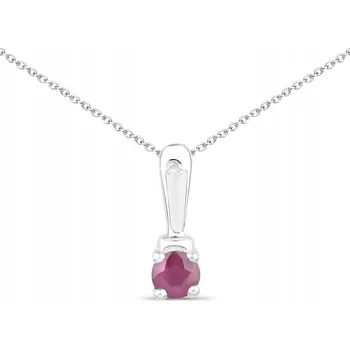 Přívěsek STŘÍBRNÝ PŘÍVĚSEK S PŘÍRODNÍM RUBÍNEM A ZIRKONY
