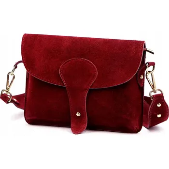 Kabelka Semišová kožená kabelka INSTAGRAMKA XL HIT LUKA bordó višeň