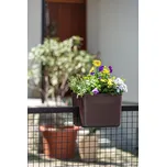 PLASTIA Samozavlažovací květináč na zábradlí PLASTIA BERBERIS 30 čokoláda