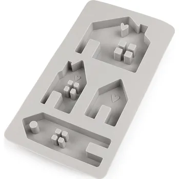 Výtvárné potřeby Silikonová odlévací forma na výrobu domečků, barva 2 šedá nejsvětlejší