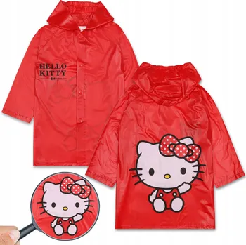 Hello Kitty Červený, dívčí pláštěnka, pončo do deště 98 cm