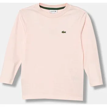 Chlapecké tričko Dětské bavlněné tričko s dlouhým rukávem Lacoste TJ1123 růžová 30X, vel. 152