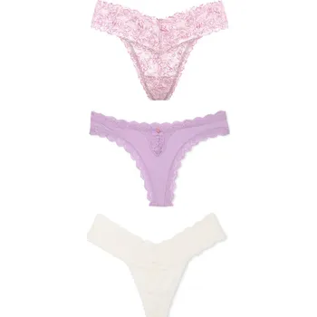 Kalhotky Victorias Secret set krajkových tang Lace Thong M - doprava zdarma