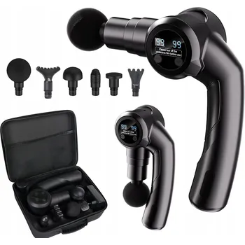 Masážní přístroj MASÁŽNÍ PISTOLE 126W MASÁŽNÍ PŘÍSTROJ NA ZÁDA TĚLA MASSAGE GUN + 6 HLAVIC