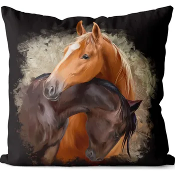 Dekorativní polštářek Polštář - Dva koně