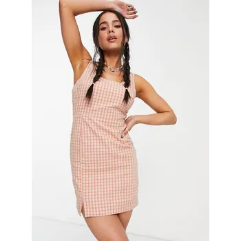 Dámské šaty HEARTBREAK TUŽKOVÁ MINI ŠATY KOSTKOVANÉ (40)