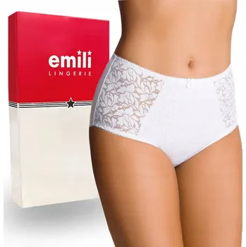 Kalhotky EMILI kalhotky dámské pohodlné bavlněné krajkové kalhotky Norma bílé M