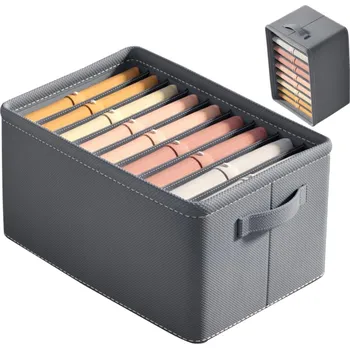 Organizér oblečení Pevný Organizér na Oblečení pro Šatní Skříň, Šedý, Bavlna + Polypropylen, 44x30x20 cm