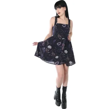 Dámské šaty šaty dámské KILLSTAR - Dusk's Garden - Black/Purple - KSRA014160 - 3XL