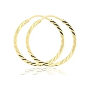 Náušnice Luxur, Kruhové náušnice Jade ze žlutého zlata, 585-35-3-0120.0Z00.0.15.000.17
