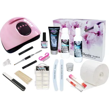 Charlie Nails Startovací sada na Polygel nehty XXL 150W růžová