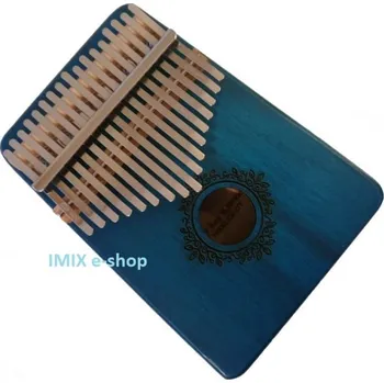 Perkuse Kalimba hudební nástroj 17 tónů včetně příslušenství - modrá