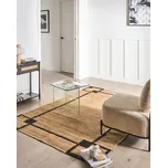 Koberec béžový a černý jutový 160 x 230 cm se vzorem obdélníkový tkaný rustikální styl obývací pokoj ložnice Beliani