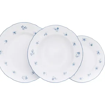 Sada nádobí Thun 1794 BERNADOTTE talířová souprava modré růžičky 18 dílná