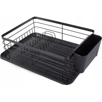 Odkapávač na nádobí Odkapávač sušák na nádobí černý kovový čtvercový