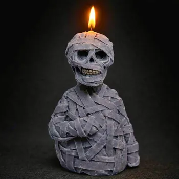 Svíčka Vonná svíčka Mumie | 220 g | Svíčkománie3D | Barva: Šedá