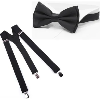 Kšandy Souprava kšandy a motýlek černá Assante 512, Velikost Uni