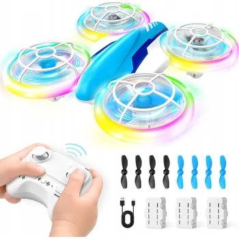 Dron YIKANWEN RC dron pro děti, 360° flipy, 2 akumulátory, barevná LED světla