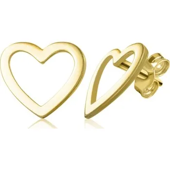 Náušnice Luxur, Minimalistické náušnice ve tvaru srdce Idol Heart III, žluté zlato, 585-15-3-3045.0Z00.0.00.000.02