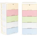 Barevný policový regál na kolečkách Five