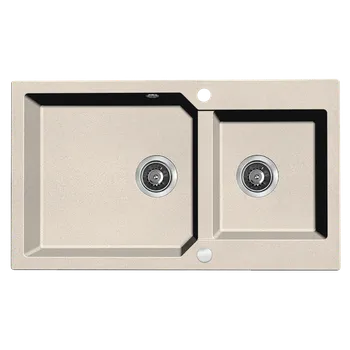 Granitový dřez Kuchinox Dřez Milos - dvoudřezový béžový