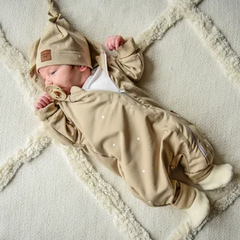 Overal na zip puntíkatý / béžový Velikost: 86