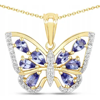 Přívěsek ZLACENÝ ZIRKONY S PŘÍRODNÍM TANZANITEM A PŘÍVĚSEK