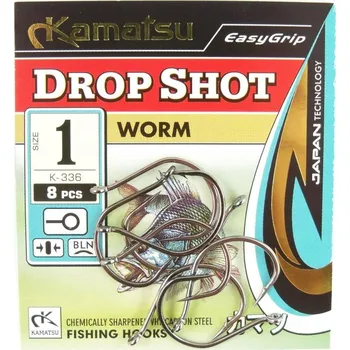 Rybářský háček Háček Kamatsu Drop Shot s otřepem, velikost 1 8 ks