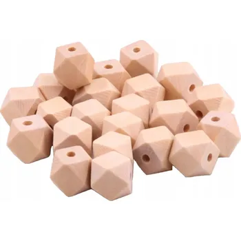 Dětské navlékací korálky Geometrické korálky HEKS dřevěné DIY ruční práce 14mm 50 Ks