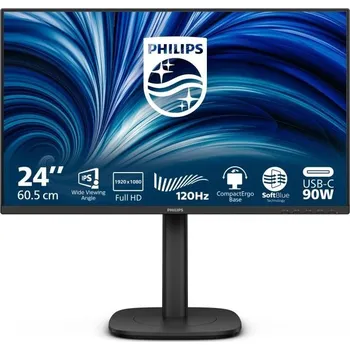 Monitor Philips MT 23,8" 24B2U3301 - 1920x1080,IPS,120Hz,HDMI,DP,USBhub,USB-C,RJ45,Repro,Pivot
