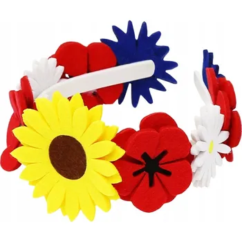 Věnec JARNÍ VĚNEC KVĚTINOVÝ KVĚTY PLST BAREVNÝ