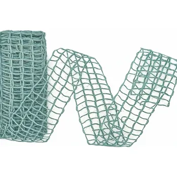 Stuha Síťovaná stuha Nature Alma – Turquoise Grey tyrkysová matná 40mm x 2m (14,-Kč/m) (Stuha síťovaná, barva tyrkysová, Go Green)