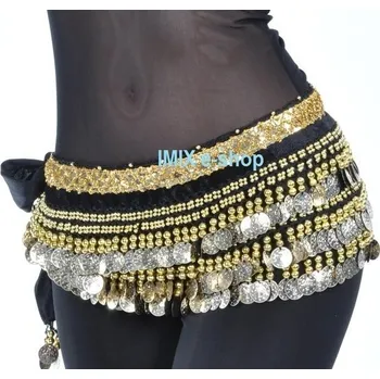 Šátek Sametový pás ANWAR (248 penízků) zlatá Černá