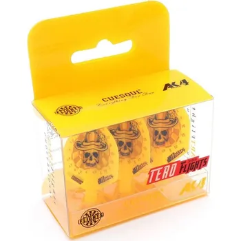 Letky na šipky Cuesoul TERO AK4 žluté s designem lebky, standardní