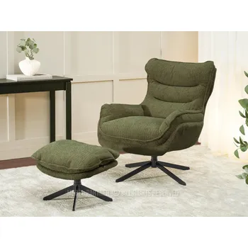 Křeslo Otočné křeslo s podnožkou LAKE - zelené