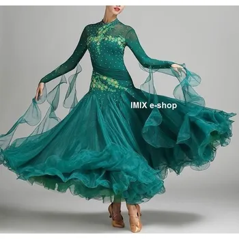 Dámské šaty Šaty na standardní tance Adoria Tmavě zelená S