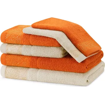Ručník Oranžové/béžové froté bavlněné ručníky a osušky v sadě 6 ks Bellis – Restilo ID_1807894