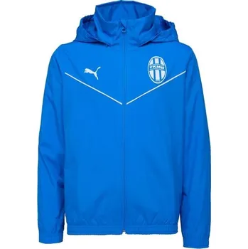 Pánská větrovka Dětská sportovní větrovka Puma TEAMRISE ALL WEATHER JACKET JR - FK MLADÁ BOLESLAV 128 Modrá, Bílá