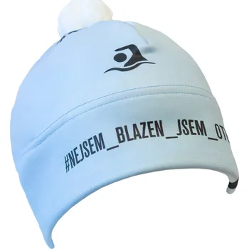 Čepice COLLM Čepice s bambulí NEJSEM BLÁZEN JSEM OTUŽILEC světle modrá