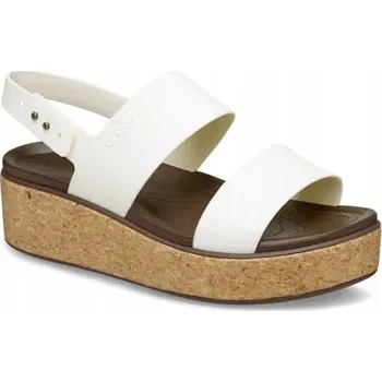 Dámské sandále Sandály na platformě Crocs Brooklyn Cork Low Wedge Chalk 211144, velikost 37-38