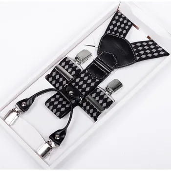 Kšandy Luxusní kšandy šedočerné kožená poutka Assante 90038, Velikost Uni