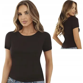 Dámská halenka Dámská viskózová halenka s krátkým rukávem IDA čokoládová M