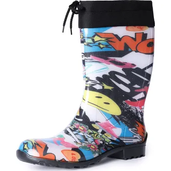 Dámské holínky Holínky dámské vysoké gumové holínky se stahovací šňůrkou LMG-968 Barevné 38