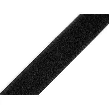Zip Suchý zip plyš samolepicí šíře 20 mm Varianta: 2 černá, Balení: 25 m