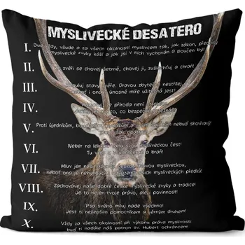 Dekorativní polštářek Polštář - Myslivecké desatero