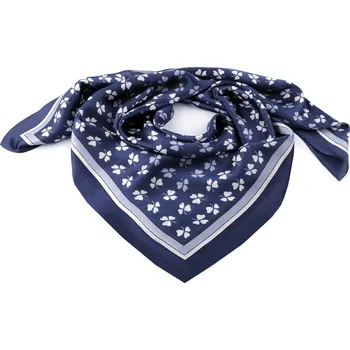 Šátek Saténový šátek 90x90 cm, malé, 6 modrá tmavá