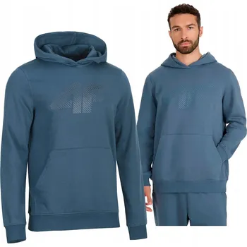 Pánská mikina 4F ZATEPLENÁ PÁNSKÁ TEPLÁKOVÁ MIKINA S KAPUCÍ (KLOKANKA) / vel XXXL 3XL