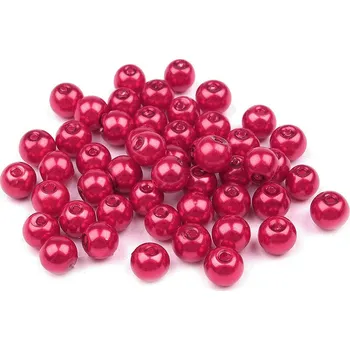 Dětské navlékací korálky Skleněné voskové perly Ø6 mm, velké, 71A růžová tmavá